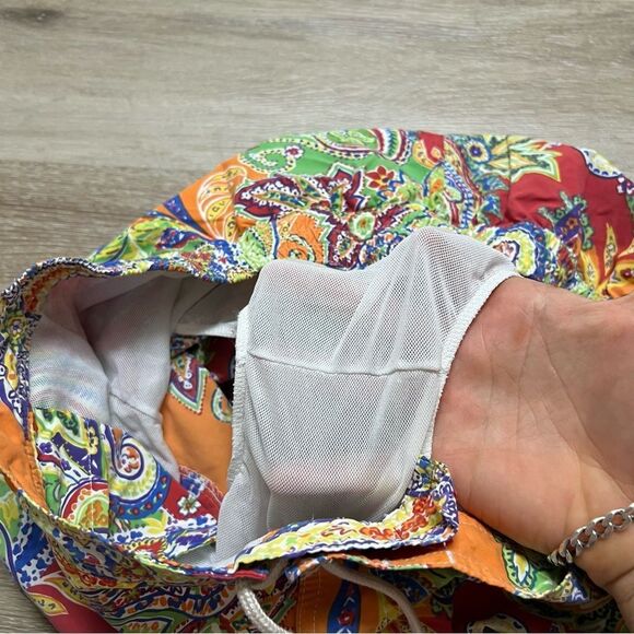 Polo Ralph Lauren Swim Trunks Mens Large Multicolor Paisley Lined Shorts 7"L - Picture 7 of 8